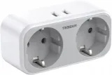 Adapter podróżny przejściówka wtyczka UK do EUplus 2gniazda biały