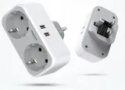 Adapter podróżny przejściówka wtyczka UK do EUplus 2gniazda biały