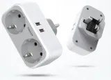 Adapter podróżny przejściówka wtyczka UK do EUplus 2gniazda biały