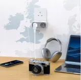 Adapter podróżny przejściówka wtyczka UK do EUplus 2gniazda biały Adapter podróżny przejściówka wtyczka UK do EUplus 2gniazda biały