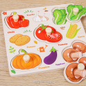 Puzzle drewniane mix 15x15cm pojazdy,dinozaury ,warzywa