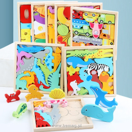 Puzzle drewniane mix wzorów 5x16,5 cm