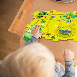RailCar puzzle interaktywne wzór dinozaury