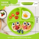 Talerz silikonowy dla dzieci z przegródkami,przyssawkami i pokrywą 3 szt